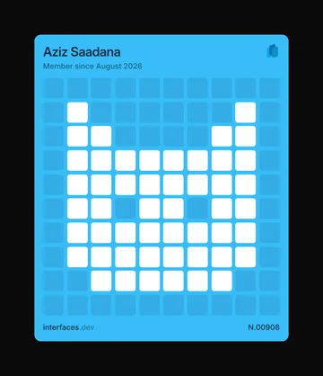 Aziz Saadana's Interfaces.dev membership card